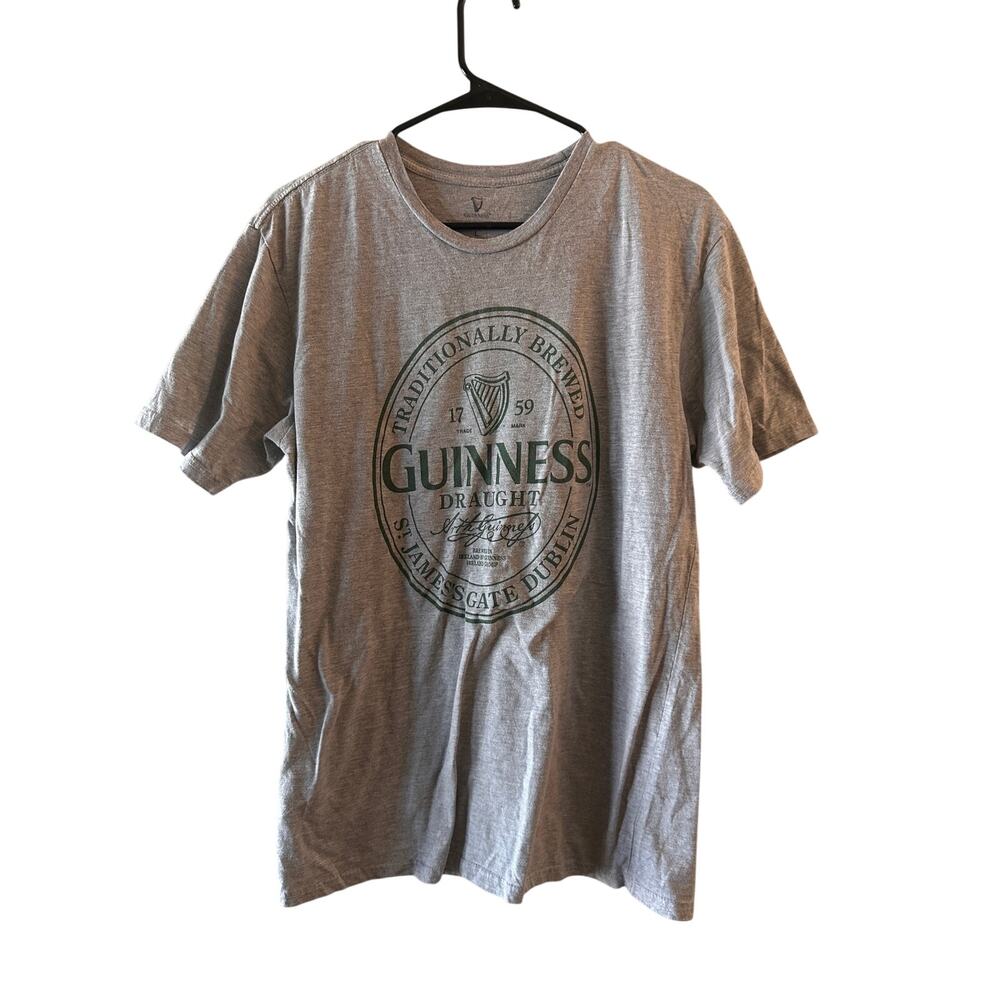 Guinness Gray Short Sleeve Graphic T-Shirt Men Sz L